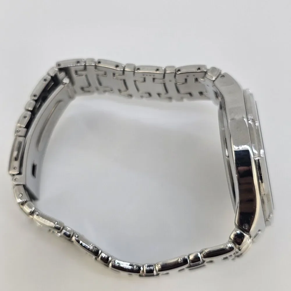 Chrome Men's Watch 42MM‎ Black Dial Gray Case Bracelet Band 7.5